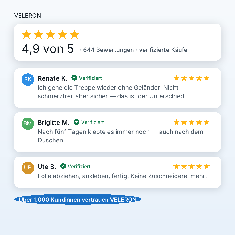 4,9 von 5 aus 644 Bewertungen — verifizierte Kundenstimmen